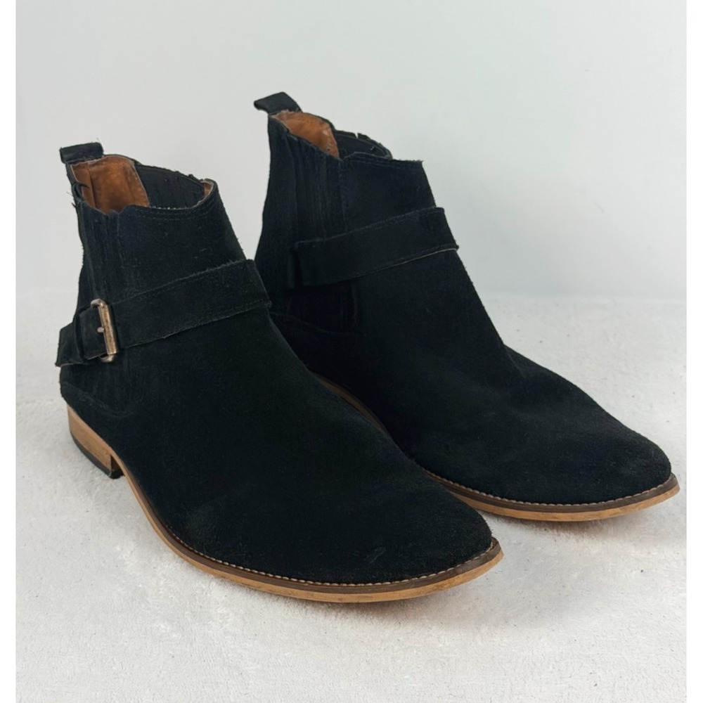 House of Hounds Men's Black Suede Buckle Chelsea Boots Portugal Sz 45 / US 12"
